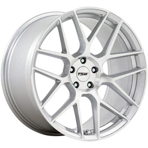 17x8 +35 TSW TW002 Lasarthe 5x120 Gloss Silver Machined Wheels (Set of 4) - Picture 1 of 3
