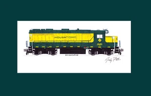Ferrocarril Housatonic GP35 #3601 11""x17"" estampado enmarañado firmado por Andy Fletcher - Imagen 1 de 1
