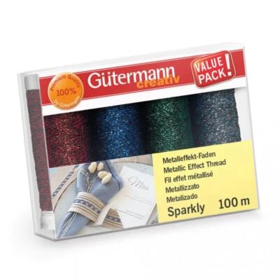 Gütermann Metalleffektfaden-Set Sparkly Col.2 (4 Farben/ 100 m) - Bild 1 von 2