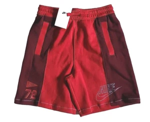 NIKE Club Fleece shorts Sweatshorts Boys Youth Size 7 L XL Red Black - Picture 1 of 9