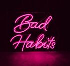 Bad Habits Pink Neon Sign Beer Bar Gift 14&quot;x10&quot; Light Lamp Bedroom for sale
