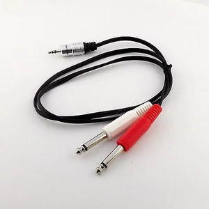 3FT Audio Connectors Stereo 1/8 inch 3.5mm TRS To Dual 1/4 inch TS Neutrik REAN - Picture 1 of 5