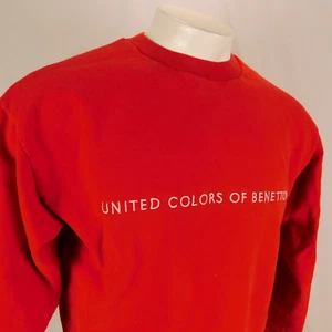 Sudadera De Colección 90 Colores de Benetton Hombres Naranja Cuello Redondo Italia Talla L - Imagen 1 de 11