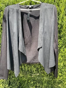 INC International Concepts Faux Suede Jacket XS Open Front MSRP $69. LOWER PRICE - Picture 1 of 4