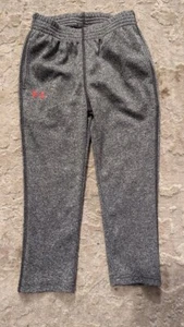 Under Armour Ua Boys Brute Sweat Pants Charcoal Gray Heather & Red Logo - Picture 1 of 4
