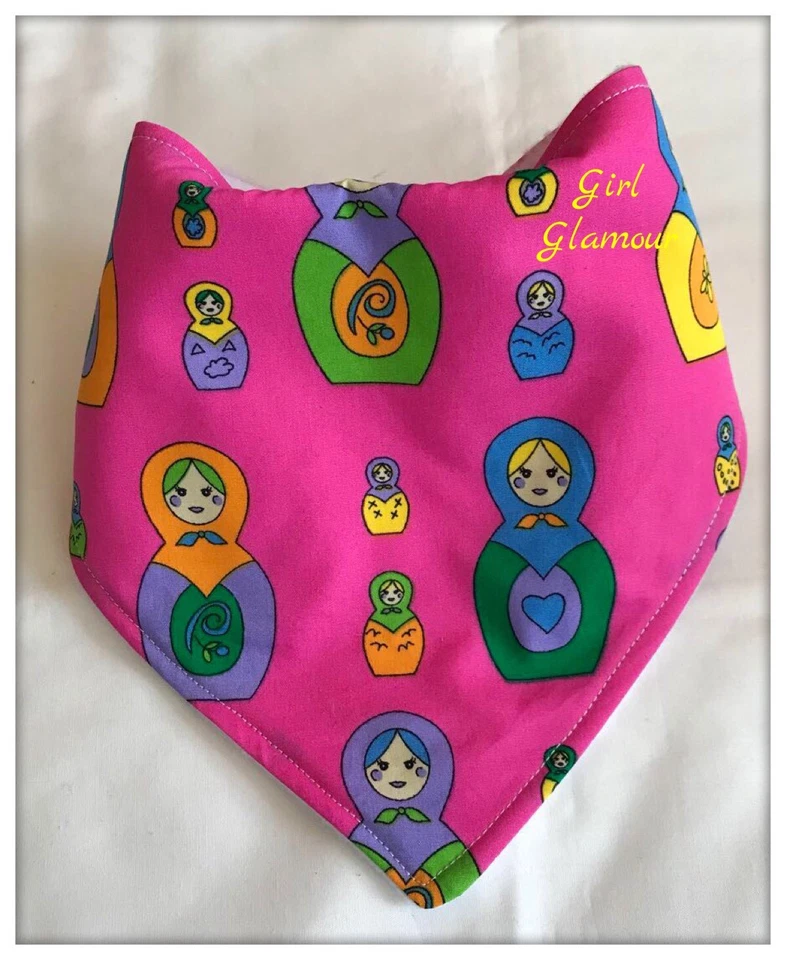 GIRL*GLAMOUR Russische Puppe Dribbel Latz Bandana Stirnband Kleid rosa