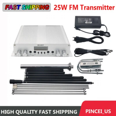 25W HD-02ST Professional FM Transmitter Stereo PLL Broadcast Radio Station pe66 - Image 1 of 4