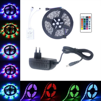 5M LED Band Stripe RGB Streifen Licht Leuchte Lichterkette Rot Gelb Blau Weiss - Bild 1 von 4