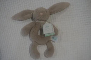 Jellycat Bashful Bunny Ring Rattle Soft Toy - Beige - Plush - Baby - GENUINE - Picture 1 of 7
