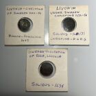 ANCIENT LIVONIA SWEDEN CHRISTINA SCHILLING SOLIDUS 1632-1654 3 COINS SOME SILVER