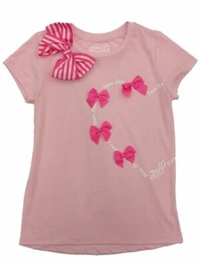 Girls Pink Jojo Siwa Valentines Day Tee Shirt More Love More Bows Heart Top - Picture 1 of 1