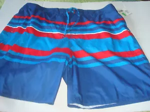 Mens Bathing Suit Blue Striped Size XXL ( 2 XL) Joe Boxer NEW - Picture 1 of 2