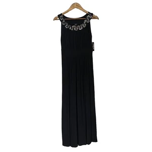 NWT Forever 21 Black Maxi Long Dress S Silver Sequins - Picture 1 of 9