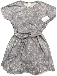 Marly Lularoe Dress White Gray/Purple Dandelion Belt Knee Length Unicorn 🦄 - Picture 1 of 9