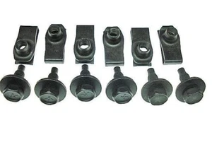 67 68 fits Ford Mustang front valance nut & black bolt kit bolts nuts 12 pcs - Imagen 1 de 1