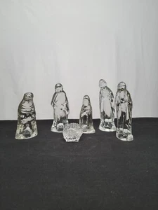 Glass Nativity Figurine Set Christmas Holiday Decoration 6 Pieces - Picture 1 of 4