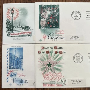 4 - FDC 1962, 1963, 1964, 1965 Christmas First Day Covers Set Stamp Collection - Picture 1 of 5