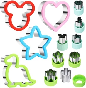 12PCS Cookie Cutter Set, Mouse & Dinosaur & Heart & Star Shapes Sandwich Cutters - Picture 1 of 8