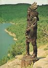 Postcard Indian Chief Statue Native Americans Mountains Woodcarving Artisans MO
