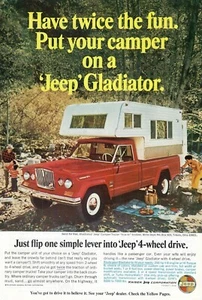 1966 Jeep Gladiator Pickup Truck Print Ad Camper Vintage Magazine Advertistment - Picture 1 of 1