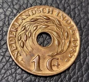 1945 Netherlands East Indies 1 Cents Coin - Picture 1 of 2