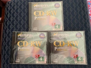 Memorex CD-RW Compact Discs 650 mb 74 Minute 4x rewritable Lot 3 NEW - Afbeelding 1 van 3