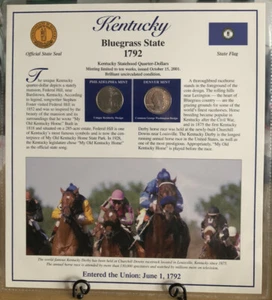 State Of Kentucky From Statehood Quarters & Stamps Collection - Picture 1 of 2