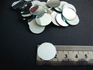 25 # Silver Mirror Round Shaped approx 18 mm for embroidery. - Picture 1 of 3