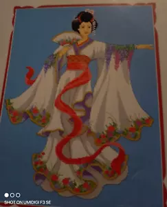 CLEARANCE SALE! Free Shipping! XStitch kit "ELEGANT GEISHA IN WHITE" - Picture 1 of 1