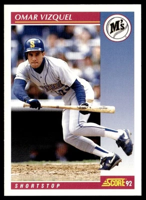 1992 Score Omar Vizquel Seattle Mariners #162 - Image 1 of 2