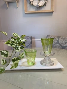 2 Kosta Boda Mine Lime Green Tumbler Ulrica Vallien Sweden Handblown Art Glass - Picture 1 of 10