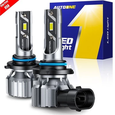 AUTOONE 9006 HB4 LED Headlight Bulbs Low Beam Fog Light 100W 45000LM 6000K White - Image 1 of 4