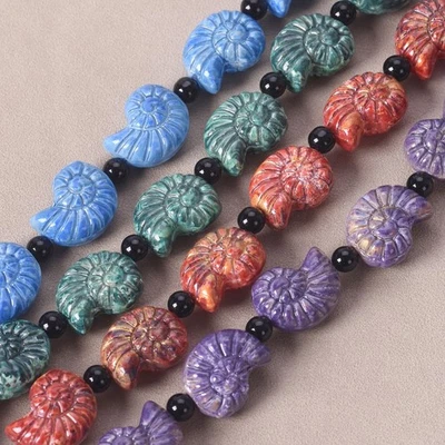 10pcs Snail Shell Shape 20x16mm Coated Opaque Glass Beads For Jewelry Making Lot - Image 1 of 4