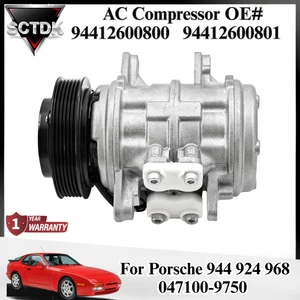 AC Compressor 94412600800 94412600801 10P15E for Porsche 944 924 968 047100-9750 - Picture 1 of 16