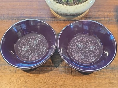 Juego de 2 cuencos vintage Noritake Primastone Fantasy 8317 6,5" ciruela púrpura Foto 1 de 4