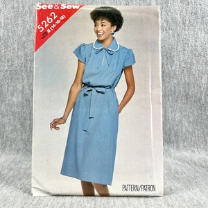 Vestido Butterick 5262 Muy Suelto con Cuello Falta Talla 14 18 Patrón - Imagen 1 de 6