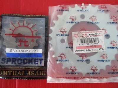 Fit YAMAHA CHAPPY LB50 LB80 FRONT SPROCKET 15T & REAR SPROCKET 31T #BI531# Foto 1 de 4