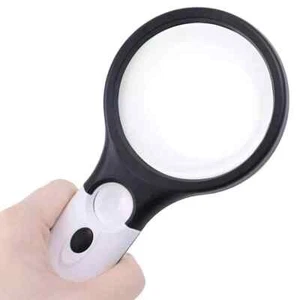 50X Magnifying Glass Handheld Magnifier 3 LED Light Reading Lens Jewelry Loupe - Picture 1 of 7