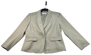 Le Suit Blazer Womens Size 12 Tan Long Sleevee Business Career 2 Pockets New - Picture 1 of 7