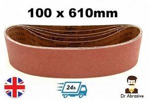 100 x 610mm Sanding Belts DURABLE 4'' x 24'' fits Makita Bosch Belt Grits 40-600 - Picture 1 of 6