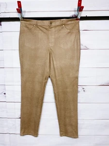 Chico’s Womens Coated Knit Suede Pants Size 2.5 Cream The Ultimate Fit - Picture 1 of 7