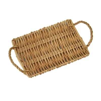 Wicker Woven Basket Bread Serving Tray Cosmetic Storage Food Fruit HandOrganizer - Image 1 of 4