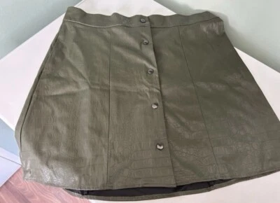 New Look Size 16 Leather Look Skirt - Image 1 of 3