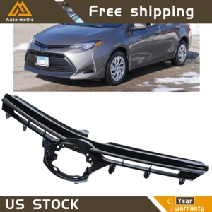 Parrilla delantera superior negra brillante parrilla para Toyota Corolla LE XLE 2017-2019 - Imagen 1 de 9