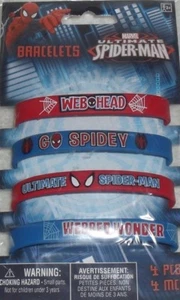 Spider-man Party supplies-Wristbands Favors bracelets-4ct. - Picture 1 of 2
