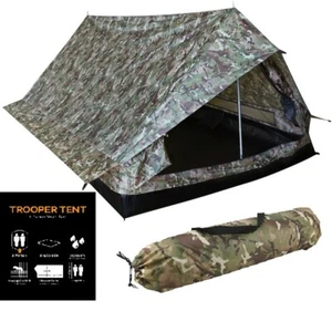 KombatUK 2 Person Lightweight Compact Single Skin Trooper BTP Camo Camping Tent - Picture 1 of 5