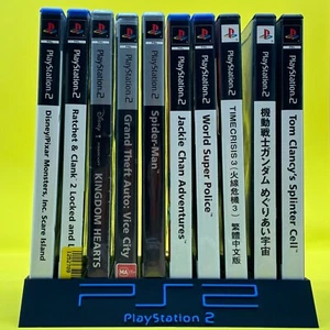 Sony Playstation 2 PS2 10 Game Holder Display Stand Black and Blue Accessory - Bild 1 von 9