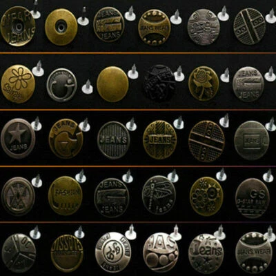 No sew Hammer Metal Plain Button Rivet DIY Repair Trousers Jacket - Image 1 of 4