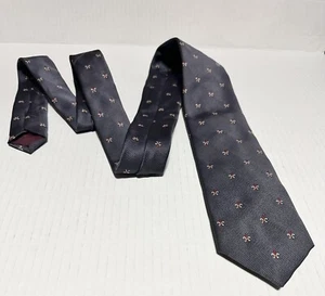 Vintage AUSTIN REED Silk Blue Neckwear Mod Ascot Necktie - Picture 1 of 6