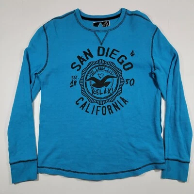 Volcom Pullover Crew Neck Sweater - Blue - California - LARGE - Image 1 of 4